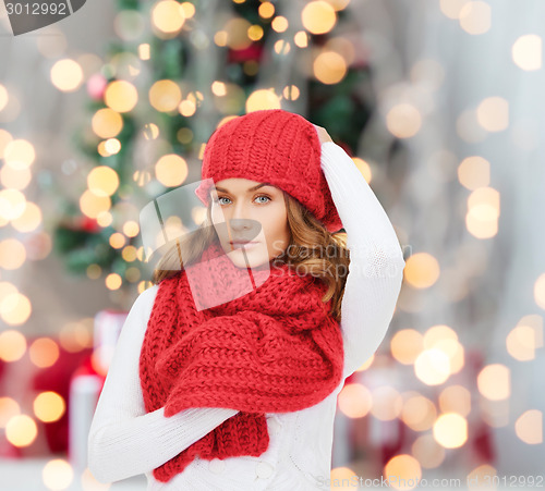 Image of young woman in winter clothes