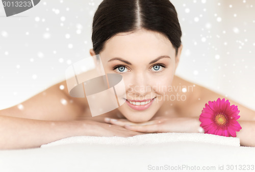 Image of beautiful young woman in spa