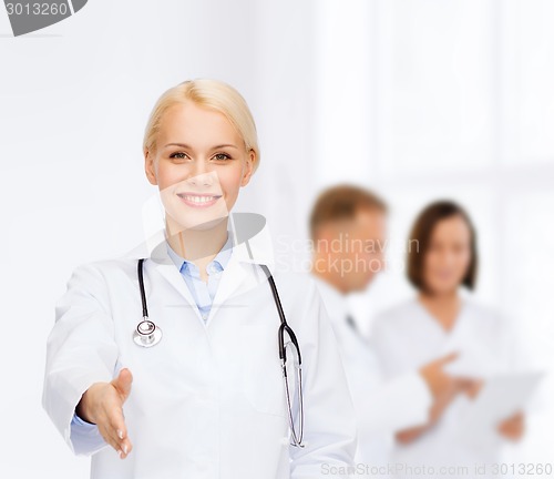 Image of smiling female doctor with stethoscope
