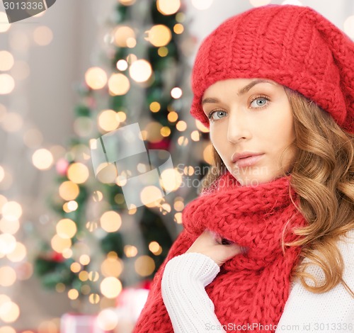 Image of young woman in winter clothes