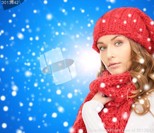 Image of young woman in winter clothes