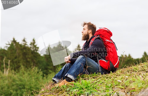 Image of man with backpack hiking