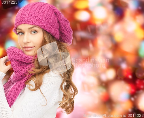 Image of young woman in winter clothes