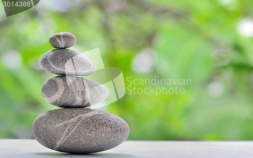 Image of Pile of pebble stones in nature