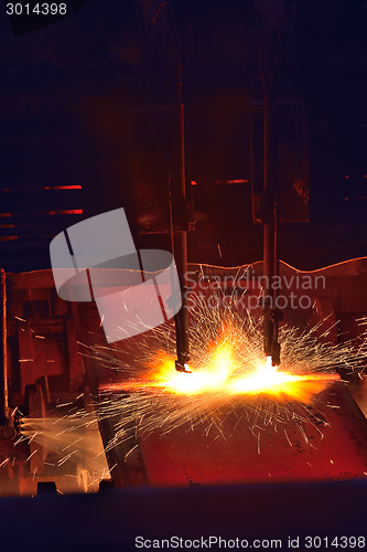 Image of Gas cutting of the hot metal