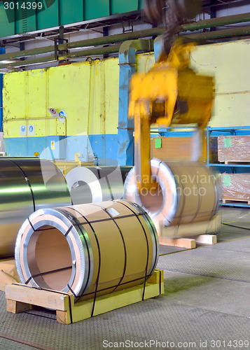 Image of galvanized  rolls in plant