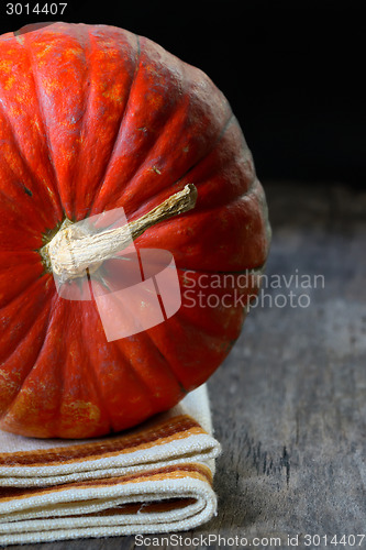 Image of  pumpkin on wooden background