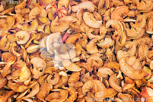 Image of Slices of apples, chopped and dried.