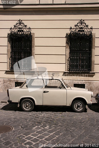 Image of Old town and vintage car