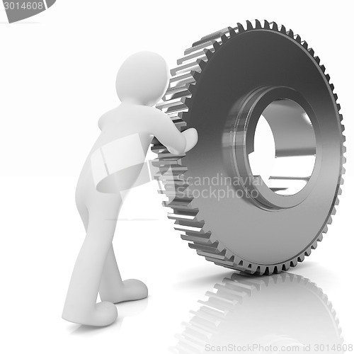 Image of Gold gear set with 3d man 