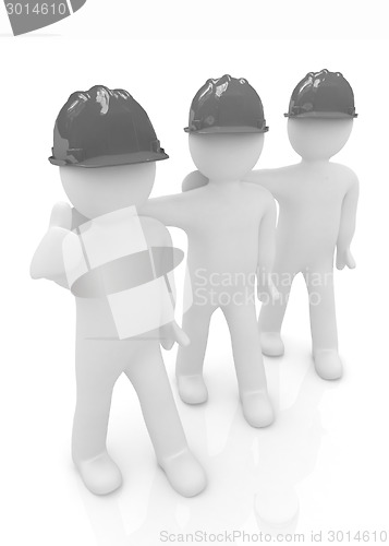 Image of 3d mans in a hard hat with thumb up 