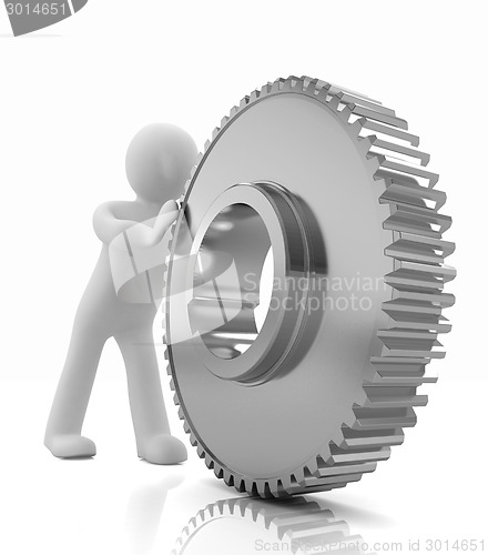 Image of Gold gear set with 3d man 