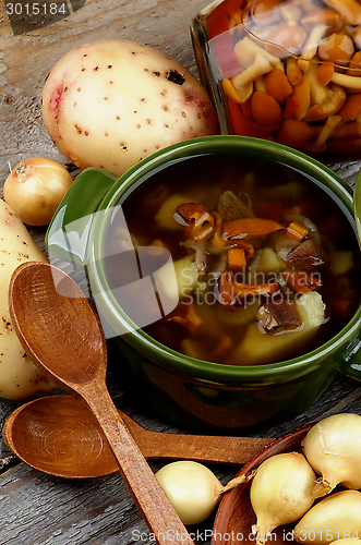 Image of Soup with Chanterelle Mushrooms