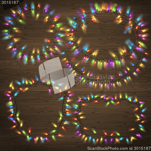 Image of Set of Glowing Christmas Garland. EPS 10