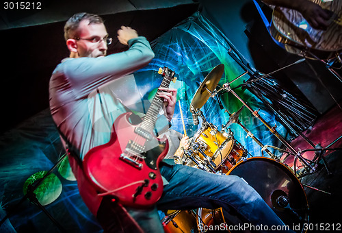 Image of Band performs on stage