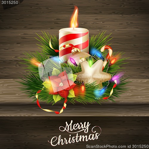 Image of Christmas candle illustration. EPS 10