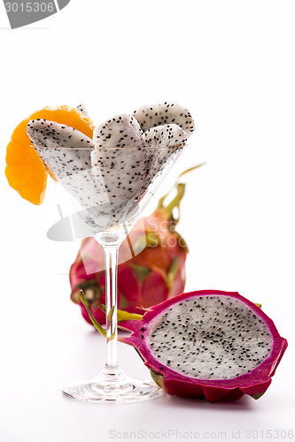 Image of Fruit pulp of the pitaya in a glass
