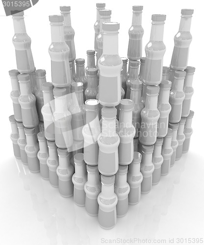 Image of Plastic milk products bottles set 