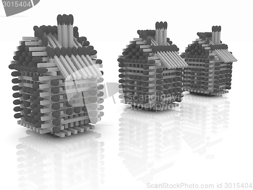 Image of Log houses from matches pattern with the best percent