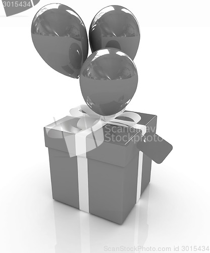 Image of Gift box with balloon for summer 