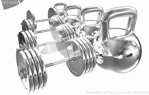 Image of Metal weights and dumbbells 