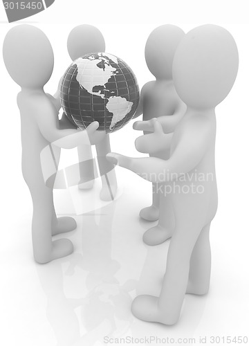 Image of 3d mans gives earth 