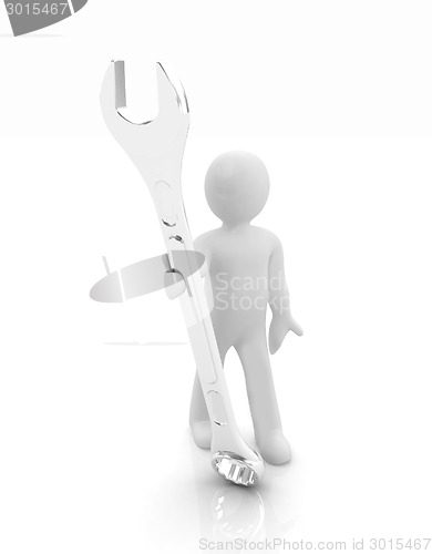 Image of 3d man - wrench in hands 