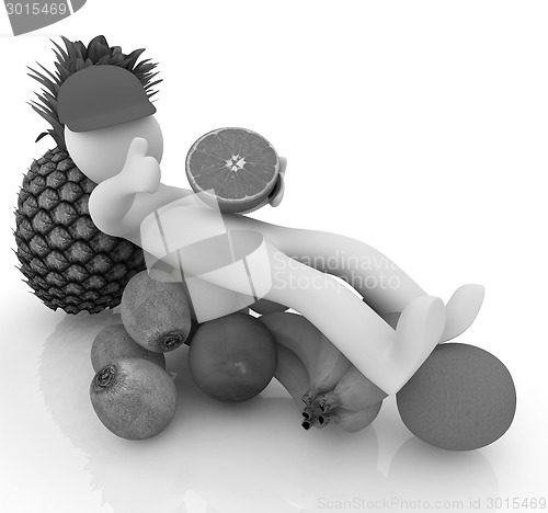 Image of 3d man with citrus 
