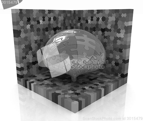 Image of Abstract shape collected from colorful puzzle 