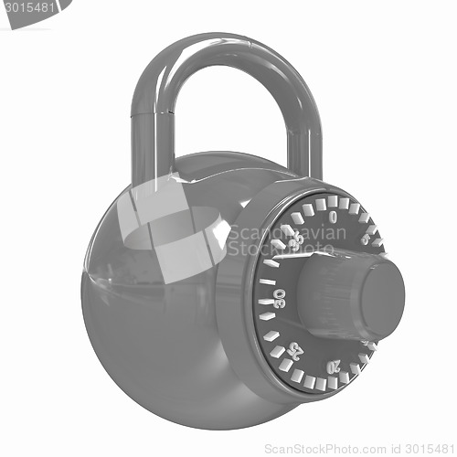 Image of Illustration of security concept with glossy locked combination 