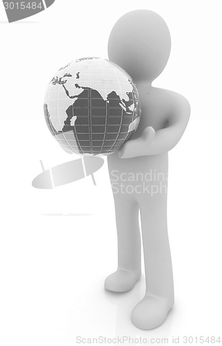 Image of 3d man,and earth 