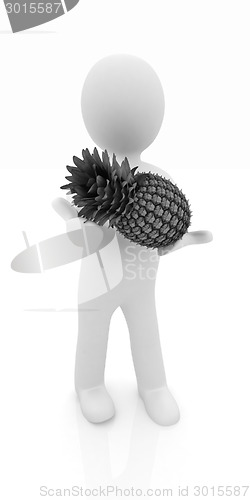 Image of 3d man with pineapple 