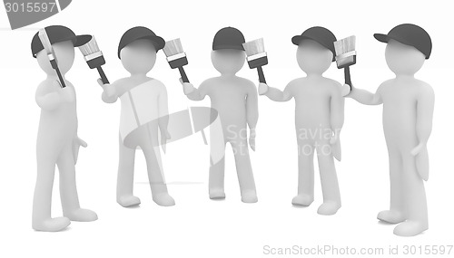 Image of 3d man with a brush