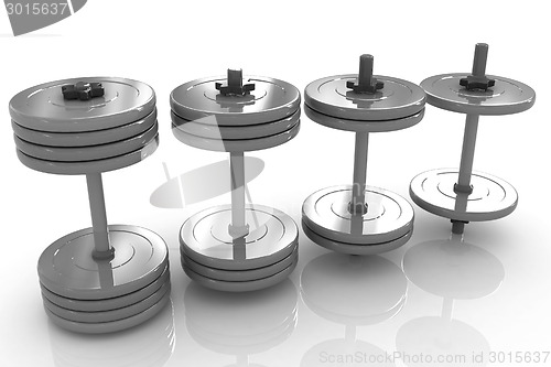 Image of Colorful dumbbells 