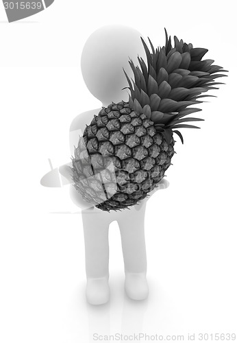 Image of 3d man with pineapple 