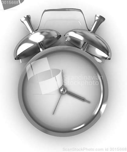 Image of 3D illustration of gold alarm clock icon