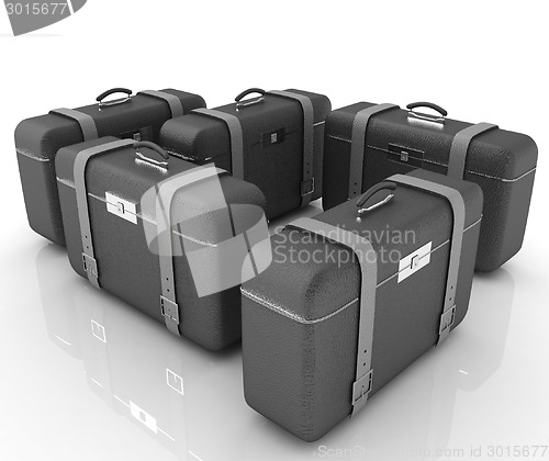 Image of Brown traveler's suitcases 