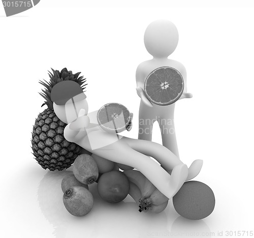 Image of 3d man with citrus 