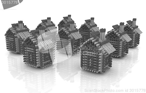 Image of Log houses from matches pattern with the best percent