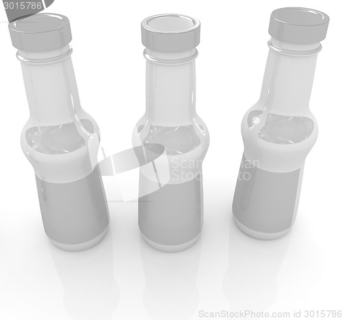 Image of Plastic milk products bottles set 