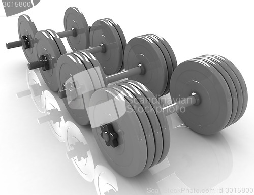 Image of Colorful dumbbells 