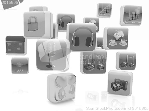 Image of Cloud of media application Icons