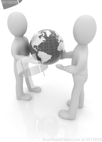 Image of 3d mans gives earth 