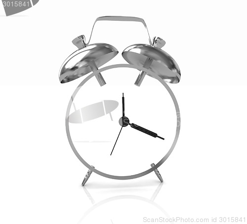 Image of 3D illustration of gold alarm clock icon