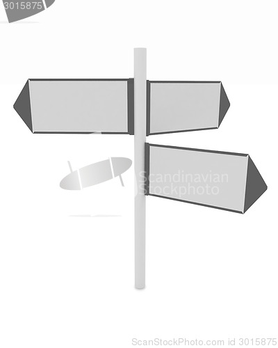 Image of 3D blank road sign 