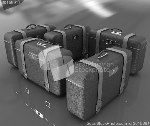 Image of Brown traveler's suitcases