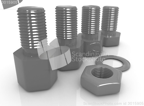 Image of Colorful nuts and bolts 
