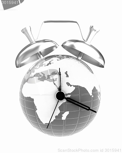 Image of 3d illustration of world alarm clock 