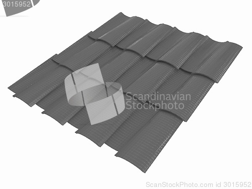 Image of 3d roof tiles isolated on white background 