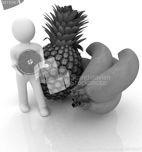 Image of 3d man with citrus 